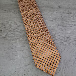 JZ Richards Boulder Orange Geometric Mens Tie Silk Handmade USA EUC